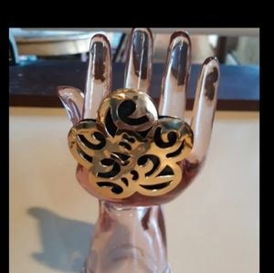 Gold Toned Statement Flower Ring